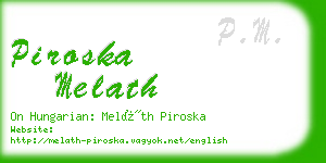 piroska melath business card